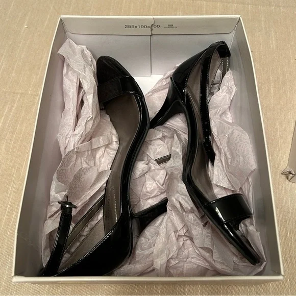Bandolino Madia Size 5 Open-Toe Black Patent Dress Sandals, NIB - Picture 7 of 10